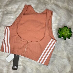 NWT Adidas | Women’s Cropped Ribbed Zipup Tank Top Large